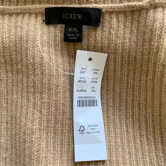 J.Crew Wool & Cashmere Relaxed Turtleneck Sweater – NWT, Almond Stripe - Picture 4 of 7